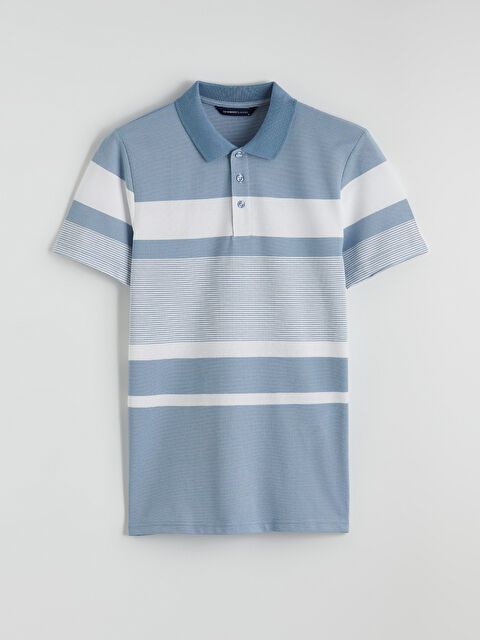 LCWAIKIKI Classic Polo Yaka Çizgili Pike Tişört - S69687Z8-LEN