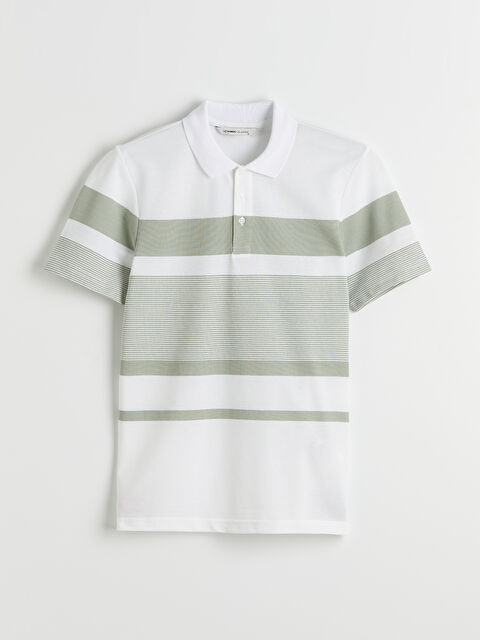 LCWAIKIKI Classic Polo Yaka Çizgili Pike Tişört - S69687Z8-LJX