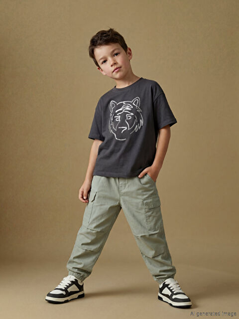 LCW Kids Beli Lastikli Loose Fit Erkek Çocuk Pantolon