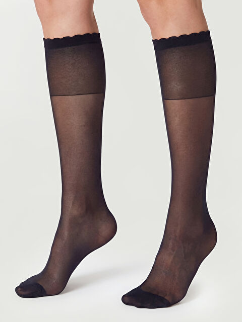 LCW DREAM Dantel Detaylı Parlak Kadın Diz Altı Çorap 2'li - S69736Z8-J0F