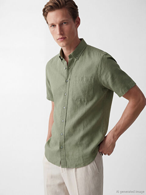 SOUTHBLUE قميص أخضر رجل