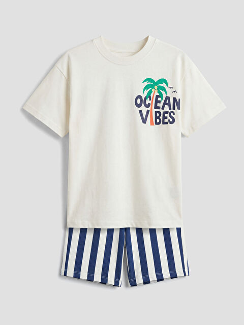 LCW Kids Baskılı Erkek Çocuk Şort ve Tişört - S69765Z1-R9J