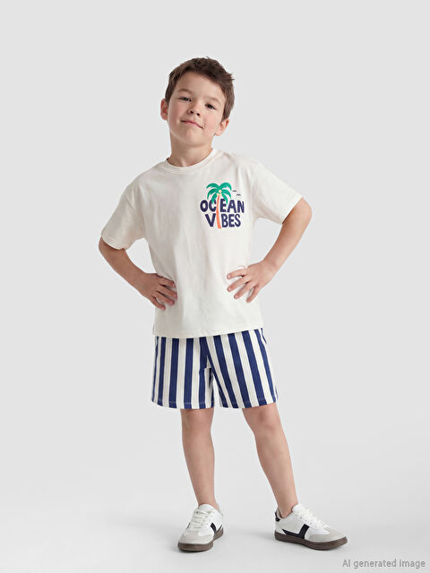 LCW Kids Baskılı Erkek Çocuk Şort ve Tişört