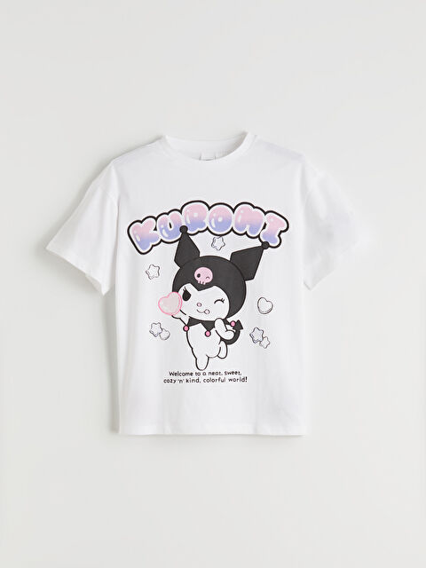 LCW Kids Bisiklet Yaka Kuromi Baskılı Kız Çocuk Tişört - S69781Z4-Q6K