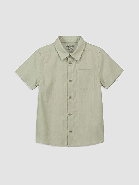 LCW baby Erkek Çocuk Kısa Kollu Poplin Gömlek - S69827Z1-GGY