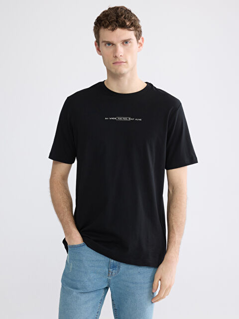 LCWAIKIKI Classic تيشيرت رجالي مطبوع بياقة دائرية محبوكة - S69843Z8-CVL