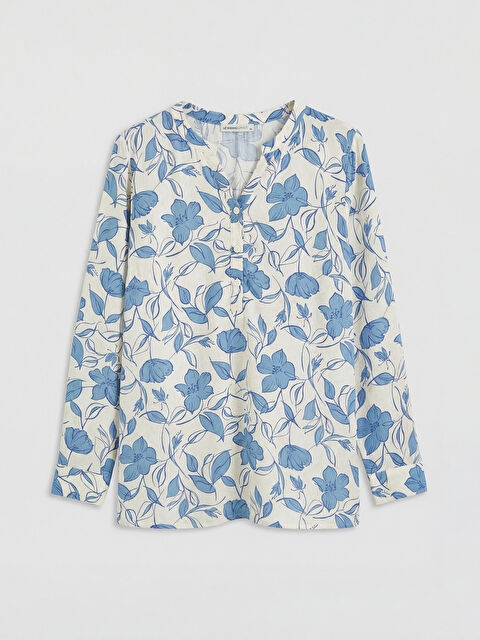 LCW Grace Kadın Hakim Yaka Uzun Kollu Baskılı Bluz - S69848Z8-SWE