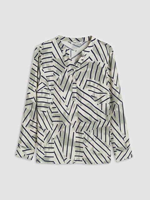 LCW Grace Kaçık Yaka Desenli Bluz