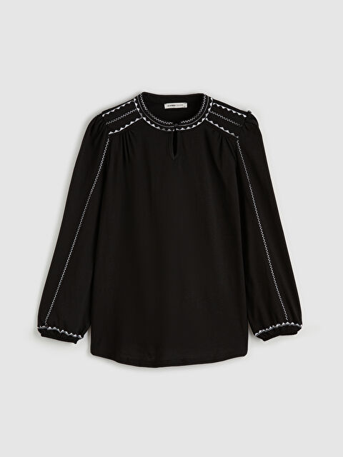 LCW Grace Hakim Yaka Nakışlı Bluz - S69856Z8-CVL