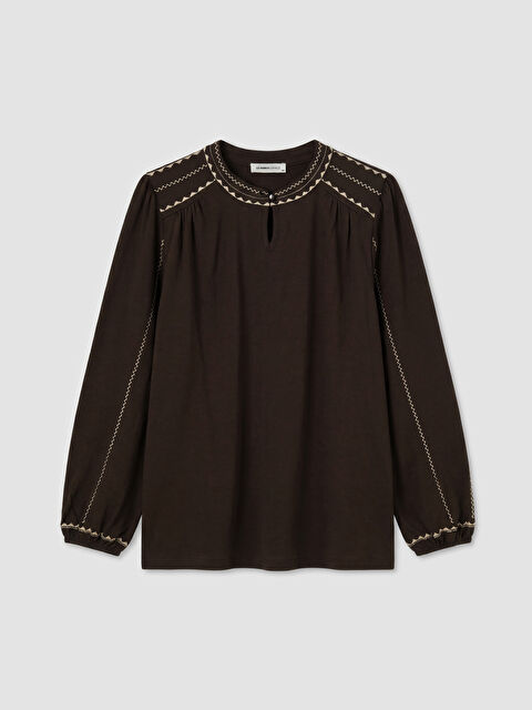 LCW Grace Hakim Yaka Nakışlı Bluz