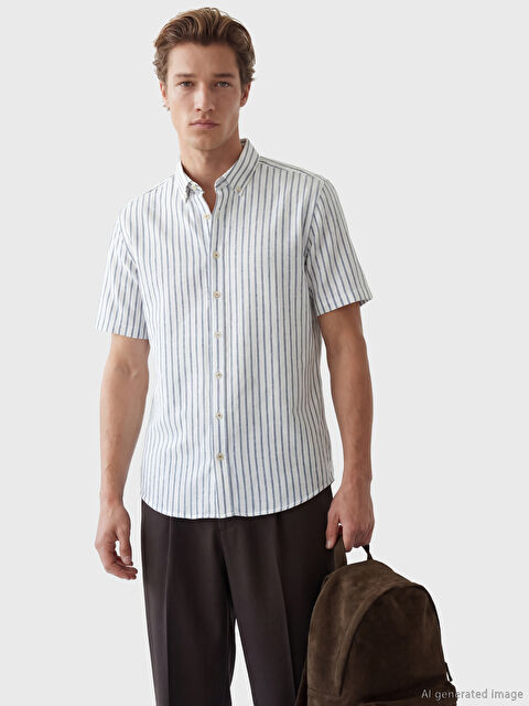 SOUTHBLUE Regular Fit Striped Men's Shirt - S69858Z8-LGS