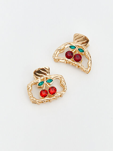 LCW ACCESSORIES Kiraz Baskılı Kadın Mandal Toka Seti 2'li - S69880Z8-M0T