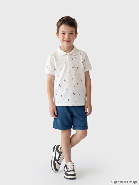 LCW Kids Polo yaka Erkek Çocuk Tişört ve Şort Takım