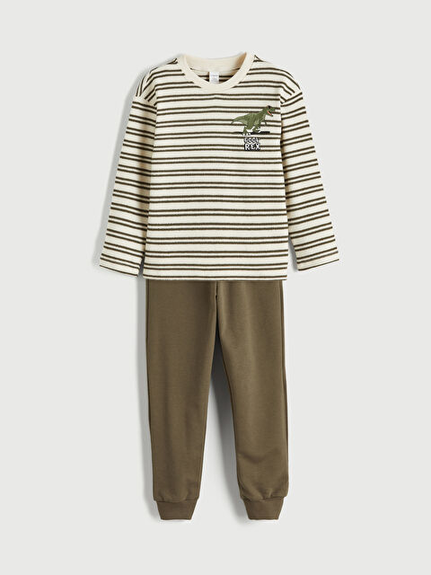 LCW Kids Nakışlı Erkek Çocuk Tişört ve Eşofman Alt - S69892Z1-LE4