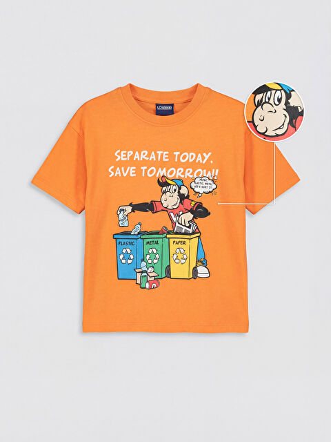 LCW Kids Nostaljik Maymun Baskılı Erkek Çocuk Tişört
