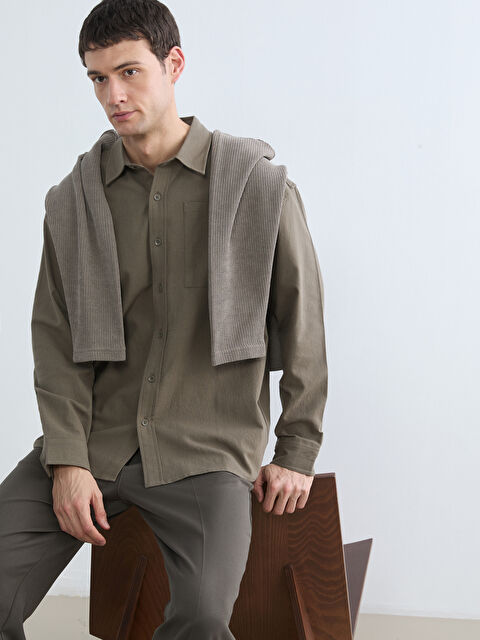 LCW Vision Man KHAKI Shirt - S69940Z8-KS9