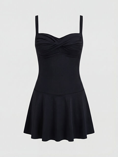 LCW DREAM Kalp Yaka Büzgü Detaylı Kadın Etekli Mayo