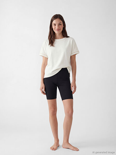 LCW DREAM Beli Lastikli Kadın Yüzme Şort Tayt