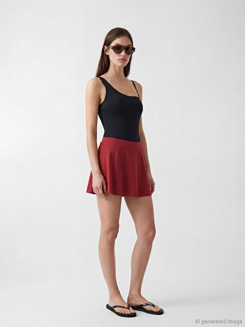 LCW DREAM Beli Lastikli Kadın Yüzme Şort Etek