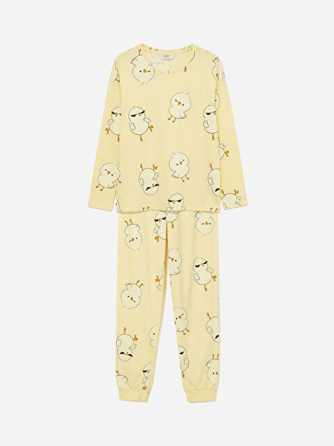 LCW Young Bisiklet Yaka Desenli Kadın Pijama Takım - S6AA03Z8-LU9