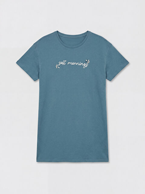 LCW DREAM Crew Neck Embroidered Women's Nightdress