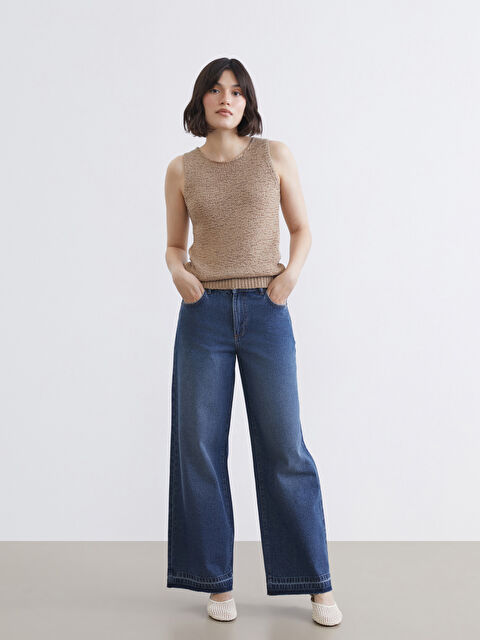 LCW Jeans әйелдерге арналған кең балақ джинс шалбар - S6AB11Z8-309