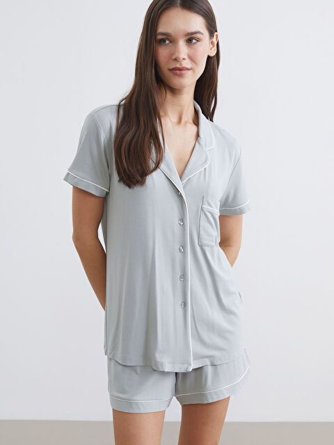 LCW DREAM Set de pijamale scurte GRI Femeie - S6AB26Z8-FHY