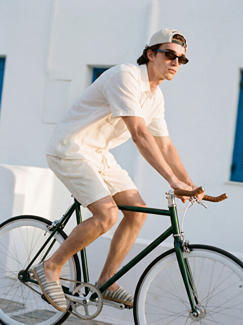 XSIDE Loose Fit Keten Görünümlü Erkek Gömlek