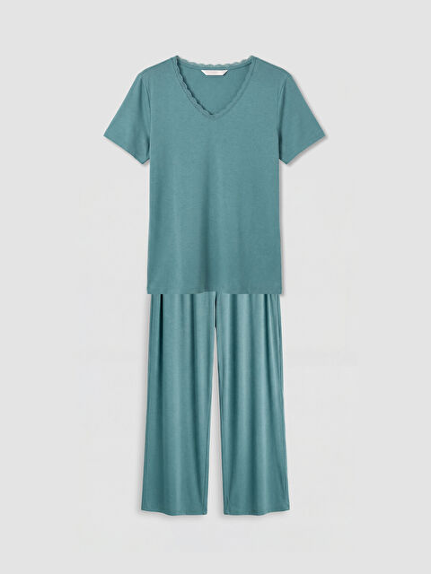 LCW DREAM V Yaka Kadın Pijama Takımı - S6AB42Z8-H7V