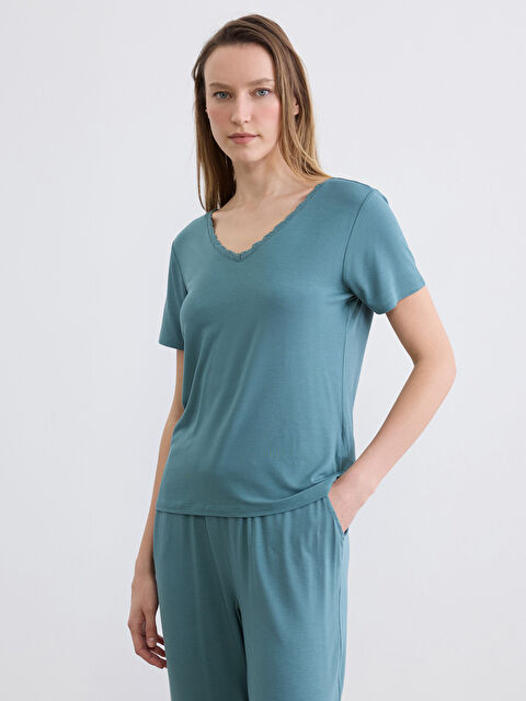 LCW DREAM V Yaka Kadın Pijama Takımı - S6AB42Z8-H7V