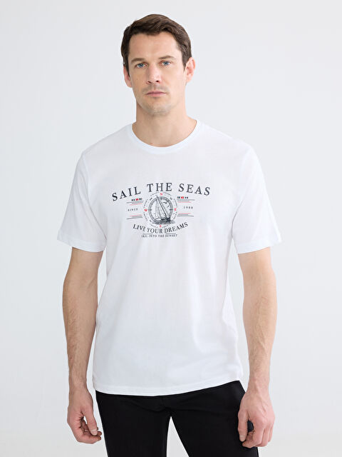 LCWAIKIKI Classic Bisiklet Yaka Baskılı Penye Erkek Tişört - S6AB59Z8-Q6K