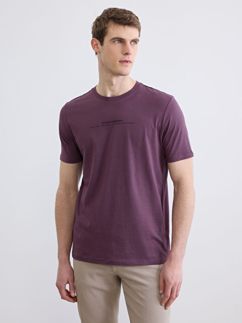 LCWAIKIKI Classic Мъж Тъмно-Виолетово Тениска - S6AB62Z8-1AC