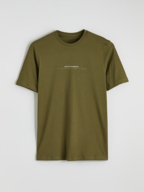 LCWAIKIKI Classic Bisiklet Yaka Yazı Baskılı Penye Erkek Tişört - S6AB62Z8-H6M