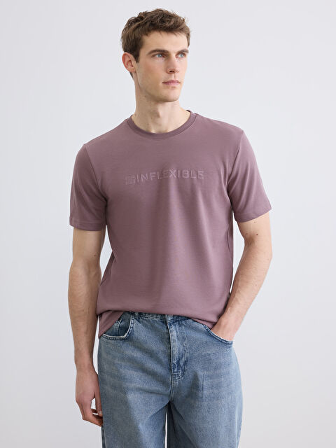 LCWAIKIKI Classic Bisiklet Yaka Baskılı Erkek Tişört - S6AB65Z8-R9D