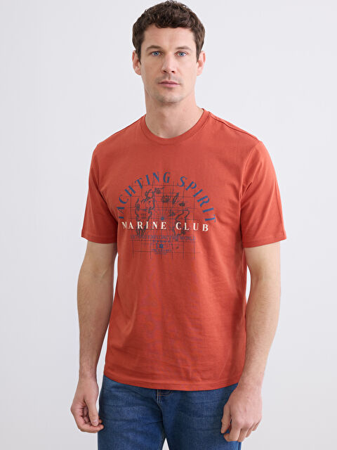 LCWAIKIKI Classic Bisiklet Yaka Baskılı Penye Erkek Tişört - S6AB72Z8-SNB