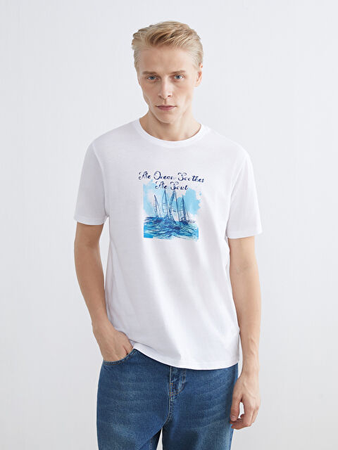 LCWAIKIKI Classic Plus Size Crew Neck Printed Cotton Men's T-Shirt - S6AB74Z8-Q6K