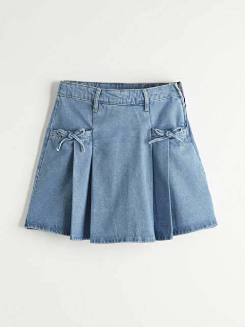 LCW Kids Pili Detaylı Kız Çocuk Jean Etek - S6AB76Z4-H45