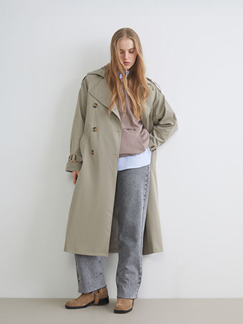 XSIDE Kruvaze Yaka Kadın Trençkot - S6AC00Z8-KEL