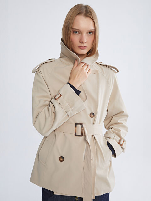 XSIDE Gömlek Yaka Oversize Kadın Trençkot - S6AC03Z8-YCB