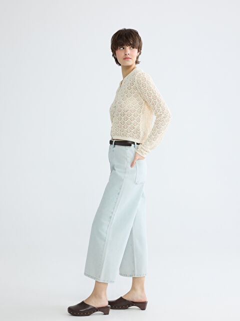 XSIDE Belted High Waisted Wide Leg Women's Jeans - S6AC70Z8-F1P