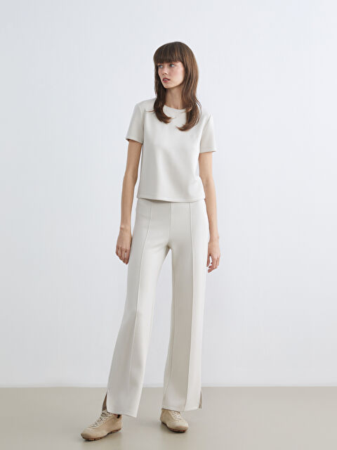 LCW Vision Dar Fit Paçası Yırtmaçlı Kadın Pantolon - S6AC89Z8-FZJ