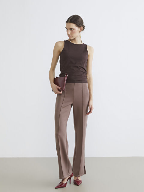 LCW Vision Dar Fit Paçası Yırtmaçlı Kadın Pantolon - S6AC89Z8-H2Q