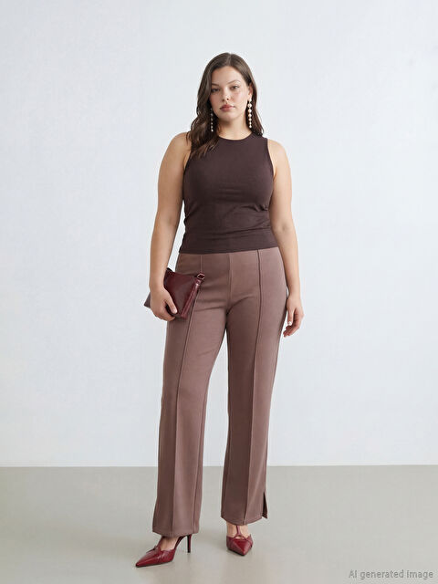 LCW Vision Әйелдерге арналған тар пішімді шалбар саңылаулы етекпен - S6AC89Z8-H2Q