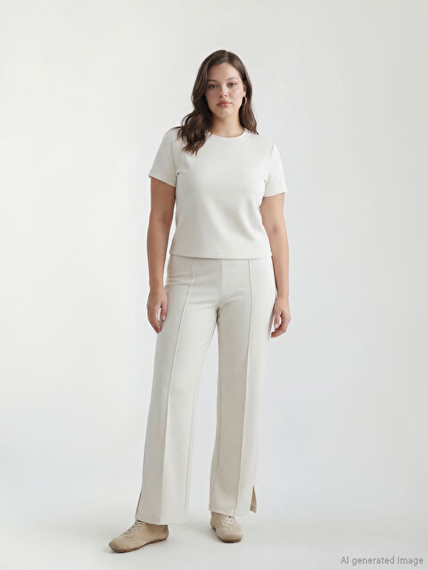 LCW Vision Әйелдерге арналған тар пішімді шалбар саңылаулы етек детальды - S6AC89Z8-FZJ