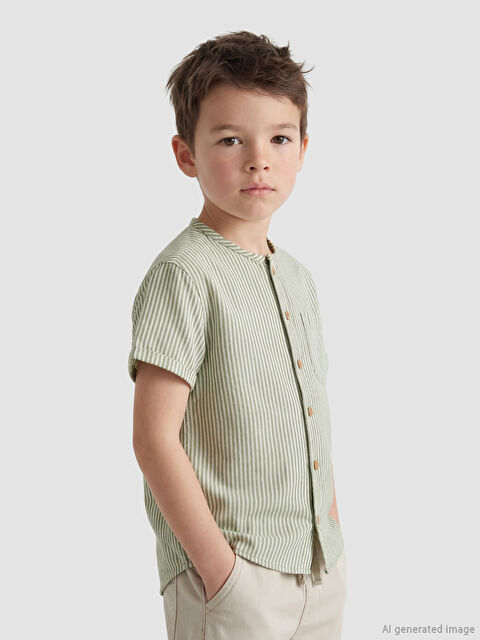 LCW Kids Çizgili Erkek Çocuk Gömlek