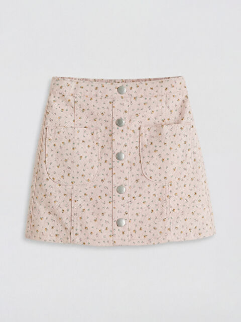 LCW Kids Kız Çocuk Çiçekli Gabardin Şort Etek - S6AD59Z1-LSZ