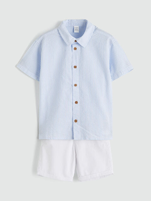 LCW baby Çizgili Erkek Çocuk Şortlu Takım