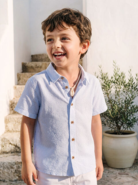 LCW baby Çizgili Erkek Çocuk Şortlu Takım