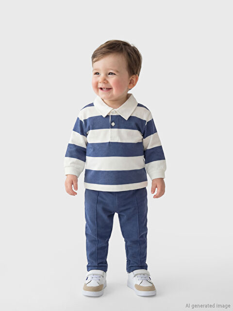 LCW baby Erkek Bebek Polo Yaka Tişört ve Pantolon - S6AF85Z1-LFC