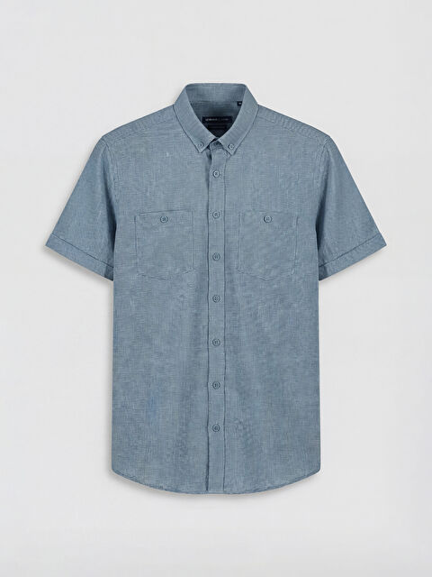 LCWAIKIKI Classic Regular Fit Erkek Keten Görünümlü Gömlek